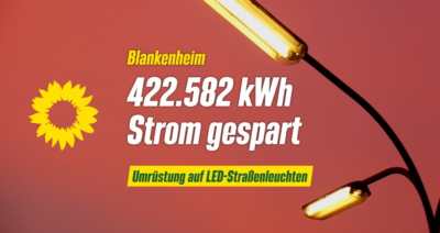 Durch Umtellung der Straßenbeleuchtung auf LED-Technik große Einsparungen