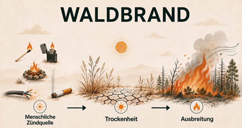 Der Mensch liefert den Funken - das Klima verschärft den Brand Der Mensch liefert den Funken - das Klima verschärft den Brand